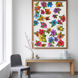 69. LATAJĄCY OGRÓD - rysunek, plakat.