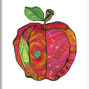 81 Jabłko - rysunek, plakat.