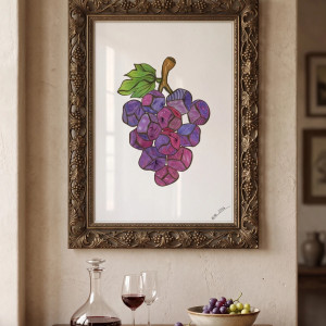 83 Winogrono - rysunek, plakat.