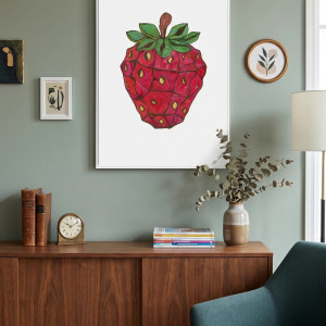 85 Truskawka - rysunek, plakat.
