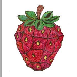 85 Truskawka - rysunek, plakat.