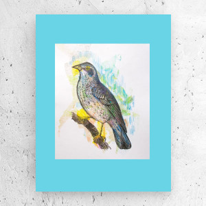 retro plakat A3, retro grafika na ścianę, 30x40 plakat z ptakiem, ptaszek plakat do domu, vintage plakat na ścianę, plakat z ptaszkiem