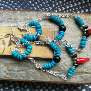 kolczyki długie kolorowe lekkie hindi etno boho