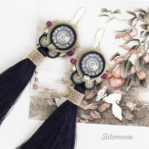 Kolczyki sutasz w stylu boho Denim