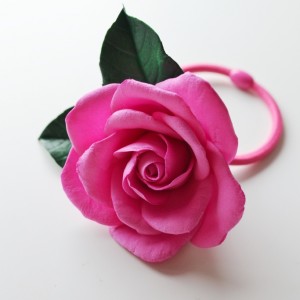 Gumka do włosów "Pink rose"