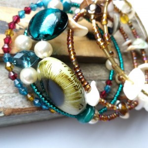 duża bransoletka etno boho orient hipi handmade