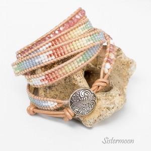 Bransoleta boho w stylu Chan Luu Pink and Rainbow