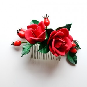 grzebyk do włosów Red roses
