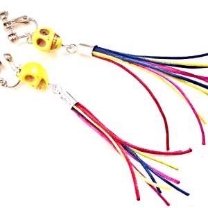 klipsy kolorowe z czaszką