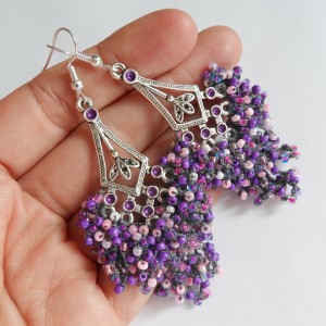 Multibeads 446 kolczyki fiolet