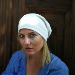 czapka biała dzianina damska sport rower