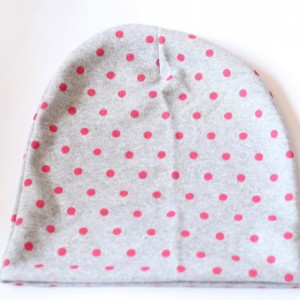 czapka handmade wiosenna w kropki
