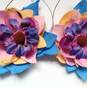 Klipsy lekkie boho kwiaty orient