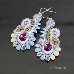 Kolczyki sutasz Serenity i Fuksja