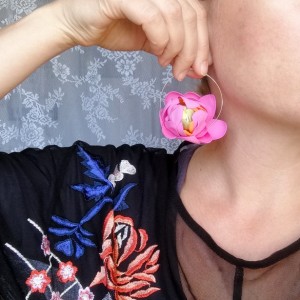 Klipsy lekkie boho kwiaty orient