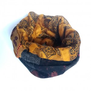 kolorowy ciepły patchworkowy komin