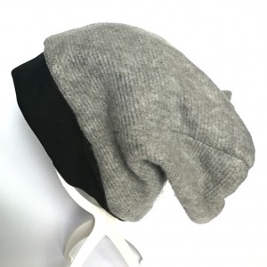 czapka unisex dzianina szara zimowa miękka handmade