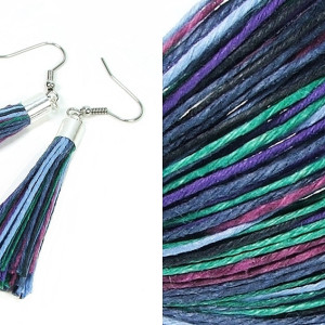 OCEANICZNY, kolczyki lniane