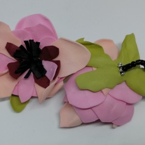 klipsy kwiaty wiśnie lekkie handmade