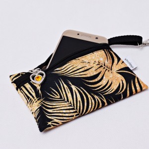 Etui na klucze saszetka na telefon etui na telefon wodoodporne złote liście
