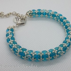 Duo niebieskie bransoletka rękodzieło