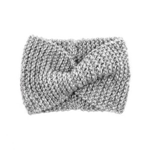 Szara opaska w stylu retro unisex one size robiona ręcznie na drutach