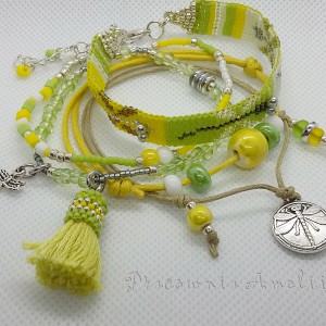 Zestaw z ważką komplet bransoletek handmade