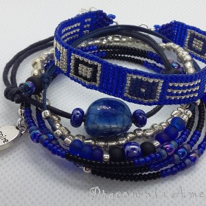 Zestaw kobaltowy komplet bransoletek handmade