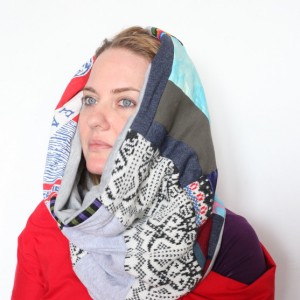 komin handmade wiosenny patchworkowy