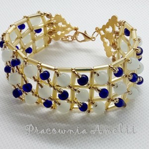 Duża kratka kobalt & jaśniutki popiel