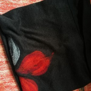 komin czarny ciepły filcowany wełną merynosów