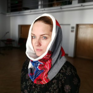 komin patchworkowy zimowy boho handmade kolorowy ciepły