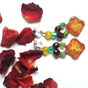 klipsy kolorowe etno boho folk