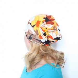 czapka w kwiaty dresowa dzianinowa