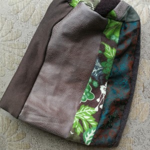 czapka patchworkowa damska odcienie zieleni handmade damska 