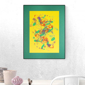 nowoczesna grafika na  ścianę, kolorowa abstrakcja do pokoju, obraz do loftu, minimalizm dekoracja