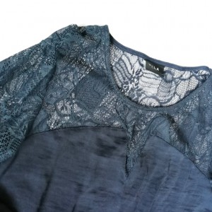 bluzka tunika granatowa z koronką elegancka M firma vila