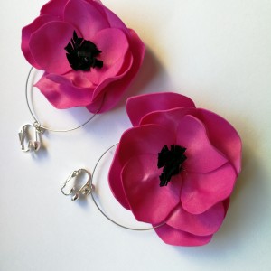 Klipsy lekkie boho kwiaty orient