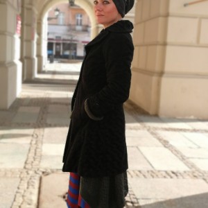 czapka damska szara melanż