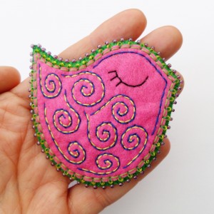 FUN filcowa broszka ptaszek 068