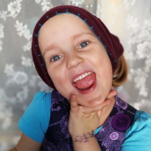 komin polarowy dziecięcy z filcem boho etno handmade