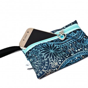 Etui na klucze saszetka na telefon etui na telefon wodoodporne mehndi miętowy zamek