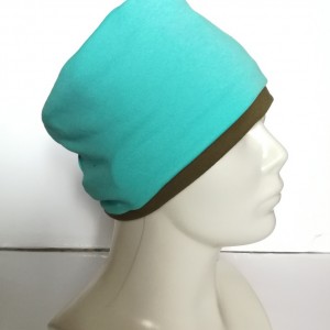 opaska handmade unisex dzianina podwójna niebiesko zielona sportowa