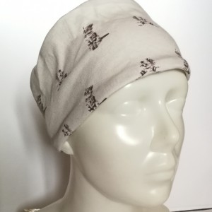 opaska damska dziewczęca w koty kolor ecru ciepła