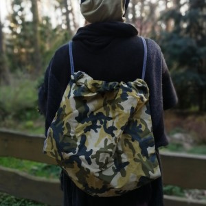 duży wojskowy plecak worek handmade w moro i monochrom