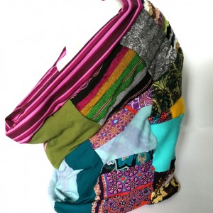 komin wiosenny patchworkowy dobry na rower kolorowy-W1