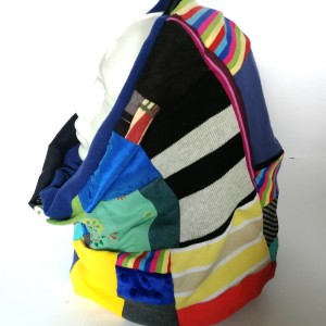 Komin wiosenny damski szyty patchworkowo handmade dobry na rower