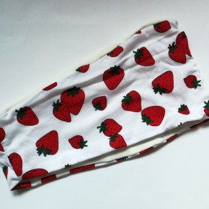 opaska damska dziewczęca dzianinowa w truskawki