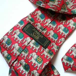 krawat jedwabny vintage