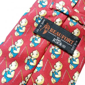 krawat jedwabny  w misie vintage-box Y1- pojedyncza sztuka, polecam stan bdb